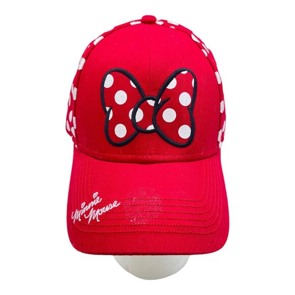 Disney Mini Mouse Red Bow Visor Hat Adjustable Cap SnapBack One Size - Picture 1 of 4